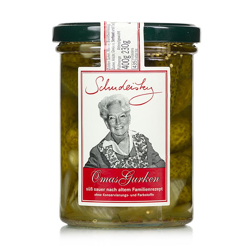 Omas Gurken, süss-sauer eingelegt, Schudeisky, 400 g
