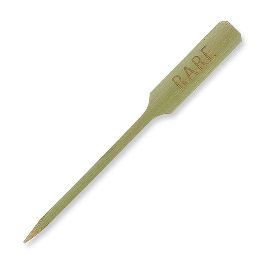 Bambus-Spieße, mit Blattende, mit Aufschrift "Rare", 9cm, 100 St