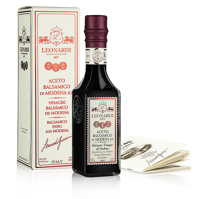 Leonardi - Aceto Balsamico di Modena IGP/g.g.A., Francobollo, 6 Jahre, 250 ml