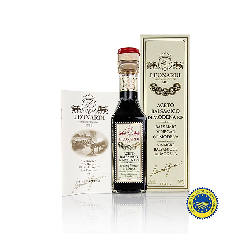 Leonardi - Aceto Balsamico di Modena IGP/g.g.A., Francobollo, 10 Jahre, 250 ml