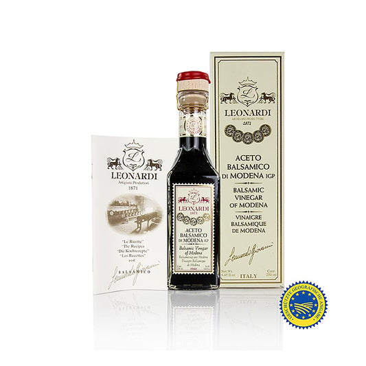 Leonardi - Aceto Balsamico di Modena IGP/g.g.A., Francobollo, 10 Jahre, 250 ml