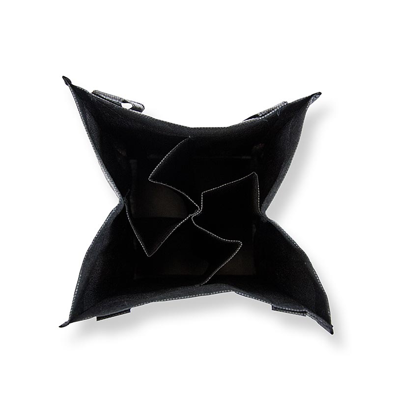 Greenbag Tragetasche für 4 Flaschen, schwarz, mit CHEF FOOD - Logo, 1 St