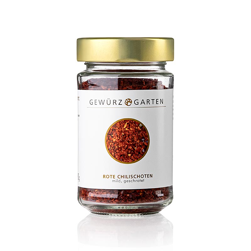 Gewürzgarten Rote Chili Schoten, mild, geschrotet, 2-4 mm, 90 g