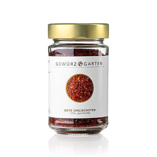 Gewürzgarten Rote Chili Schoten, mild, geschrotet, 2-4 mm, 90 g