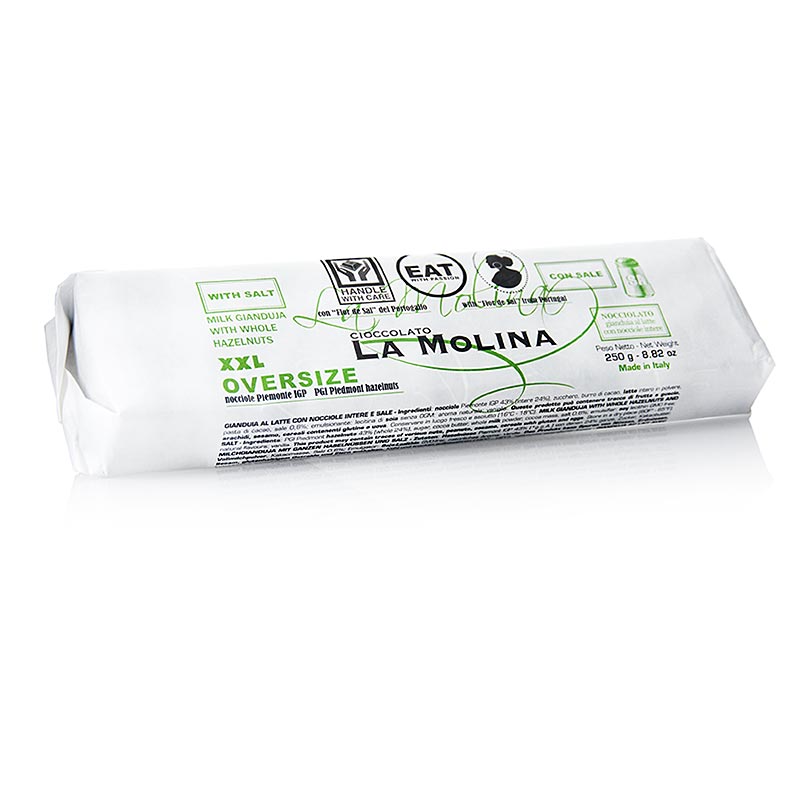 XXL Oversize Gianduja Barren mit Salz und Haselnüssen, La Molina, 250 g
