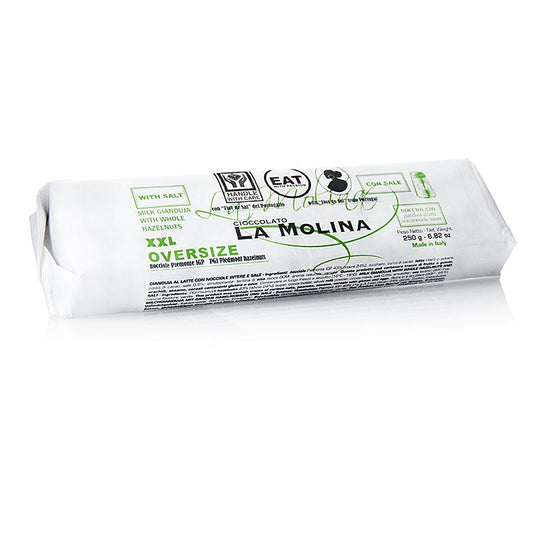 XXL Oversize Gianduja Barren mit Salz und Haselnüssen, La Molina, 250 g