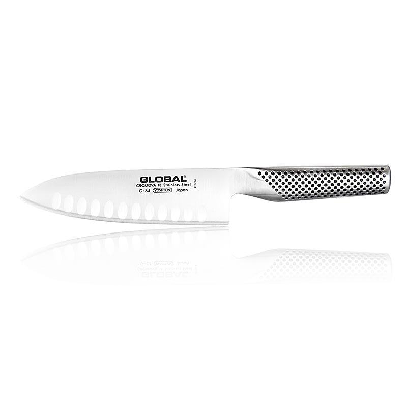 Global G-64 / G-84 Santoku Messer mit Kulle, 16 cm, 1 St