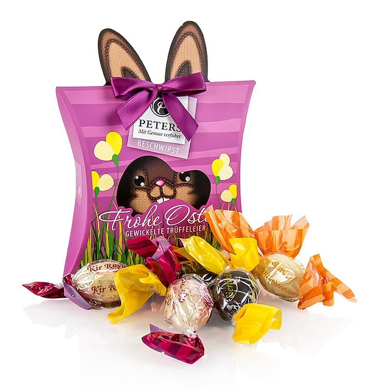 Oster Pralinen "Frohe Ostern", gewickelte Trüffeleier, beschwipst, Peters, 120 g