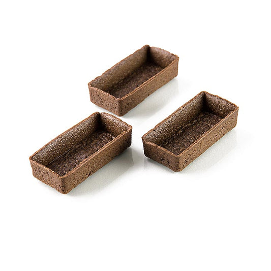 Dessert-Tartelettes - Filigrano, rechteckig, 7,3x3,3cm, H 1,8cm, Schokomürbeteig, 162 St