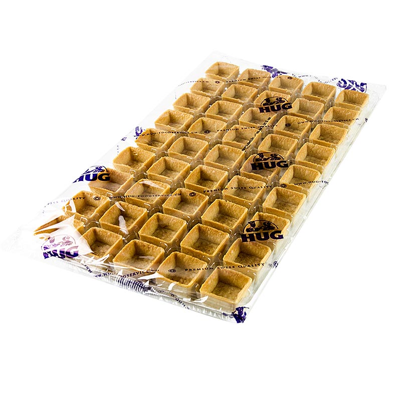 Mini Dessert-Tartelettes - Filigrano, Quadrat, 3,3cm, H 1,8cm, Mürbeteig, 1,48 kg, 225 St