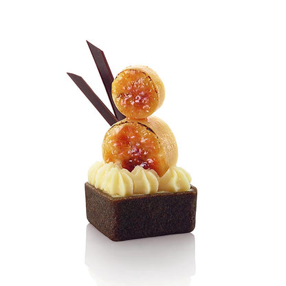HUG - Dessert-Tartelettes - Filigrano, Quadrat, 3,3cm, H 1,8cm, Schokomürbeteig, 1,485