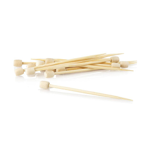 Bambus-Spieße, "Drum", mit weißem Knauf, 7cm, 40 St