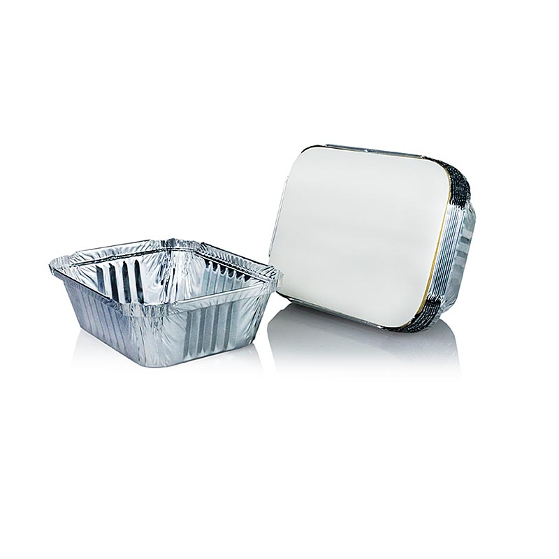 PAPSTAR - Einweg Aluschalen Take Away, inkl. Deckel, 11,4x14x4,2cm, 500ml, 10 St