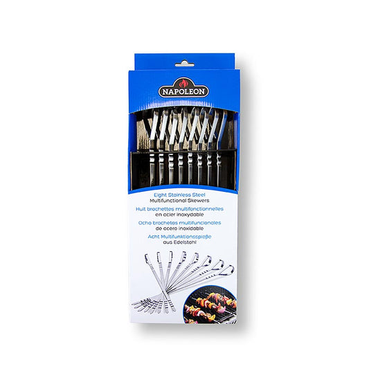 Napoleon Grillzubehör - Grillspieß - Wellenspieß, 38cm, Edelstahl, 8 St