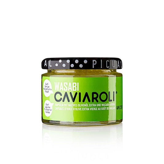 Caviaroli® Olivenölkaviar, kleine Perlen aus Olivenöl mit Wasabigeschmack, 50 g