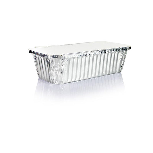 Einweg Aluschalen Take Away, Rechteckig mit Deckel, 5,4x11x21,3cm, 1l, 10 St