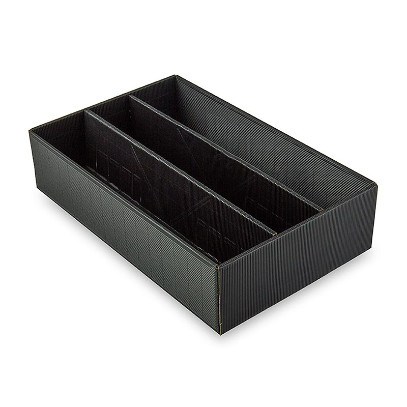 Weinpräsentkarton, schwarz, für 3 Flaschen à 0,75 L, 1 St