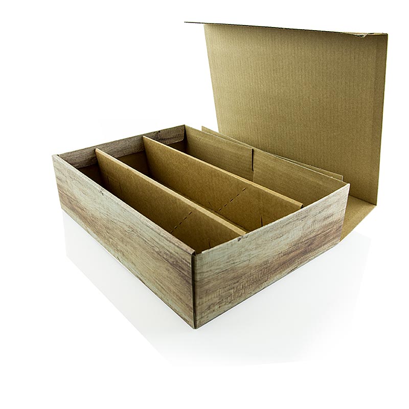 Weinpräsentkarton, "Wood", für 3 Flaschen à 0,75 L, 1 St