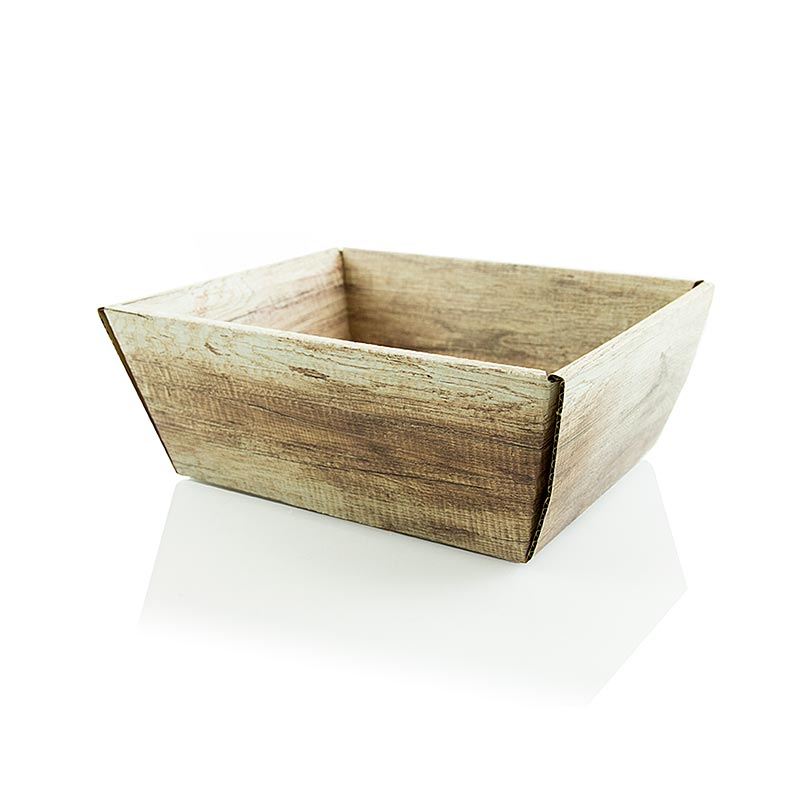 Präsentkorb, 4-eckig, "Wood", -klein-, 190x140x110 mm, 1 St
