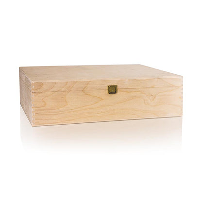 Wein Präsentverpackung "Holzkiste mit Scharnierdeckel", 3er, 370x258x98mm, 1 St