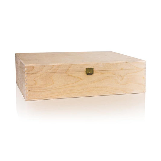 Wein Präsentverpackung "Holzkiste mit Scharnierdeckel", 3er, 370x258x98mm, 1 St