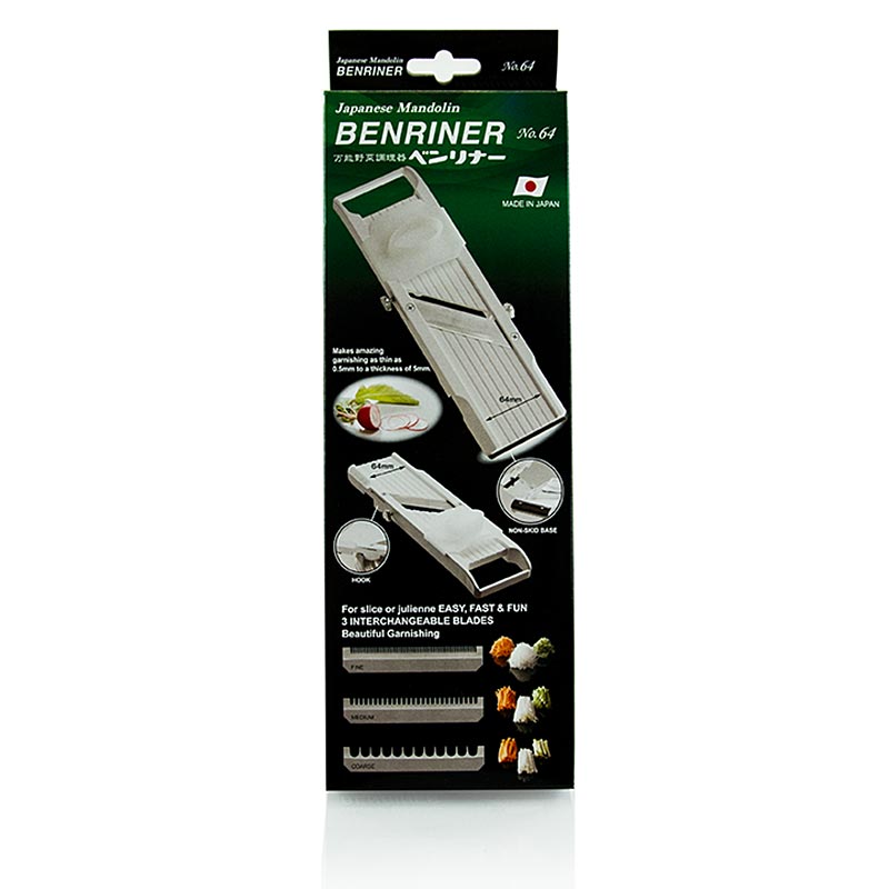 Gemüsehobel, Benriner Cutter BN-64/W, 3 Julienne Aufsätze, 1 St