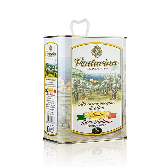 Natives Olivenöl Extra, Venturino "Mosto", 100% Italiano Oliven, 2 L