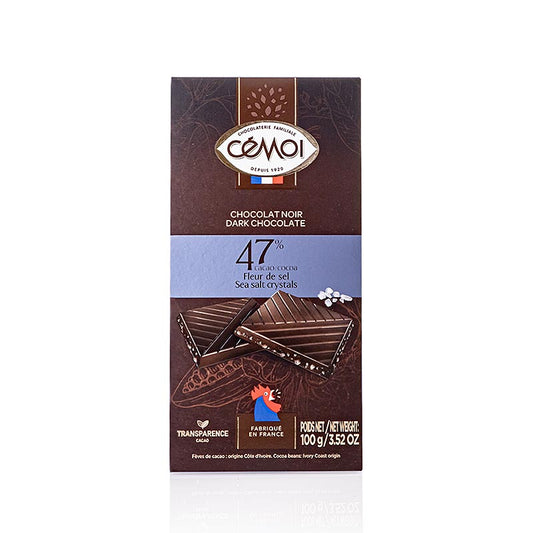 Schokoladen Tafel Zartbitter 47% Kakao, mit Fleur de Sel, 100 g, Cémoi, 100 g