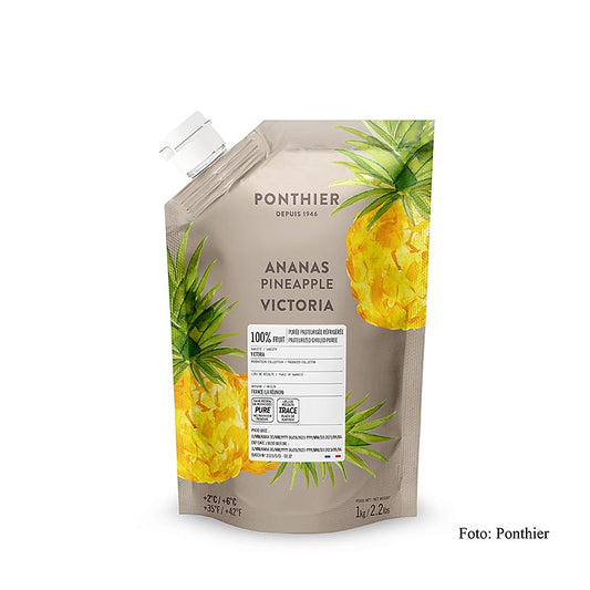 Ponthier - Püree - Ananas Sorte Victoria, 100% Frucht, ungezuckert, 1 kg