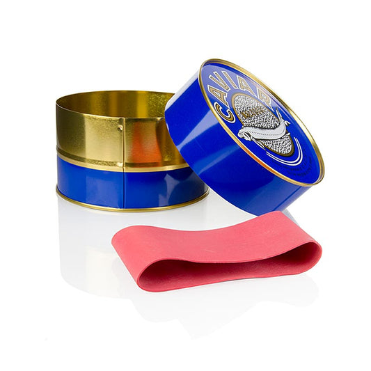 dunkelblau, mit Verschluss-Gummi, ø 12 cm, für 1000 g Kaviar, 1 St
