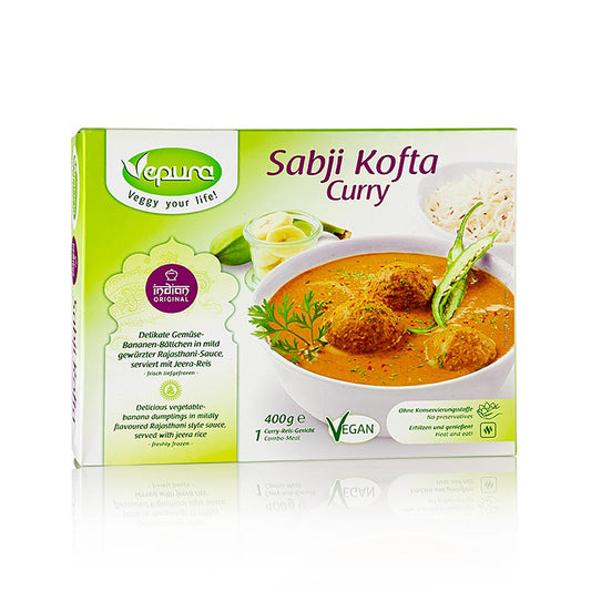 Vepura - Sabji Kofta Curry - Gemüse-Bananen Bällchen, Rajasthani Sauce, Jeera Reis TK, 40