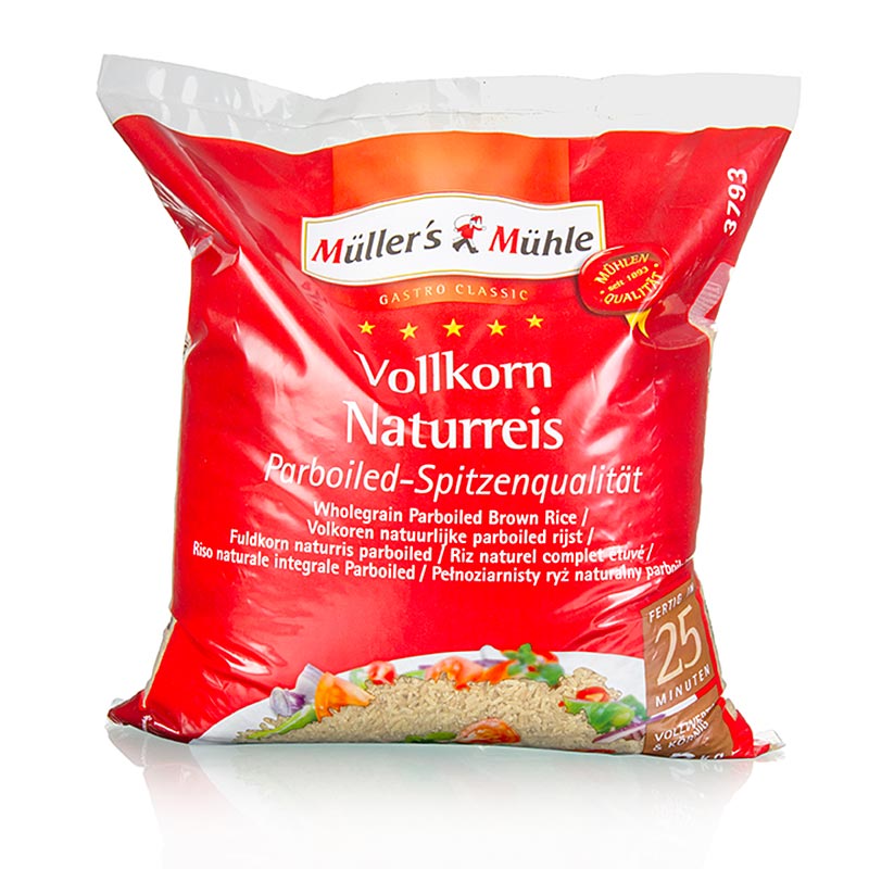Brauner Vollkorn Naturreis, Müllers Mühle, 5 kg