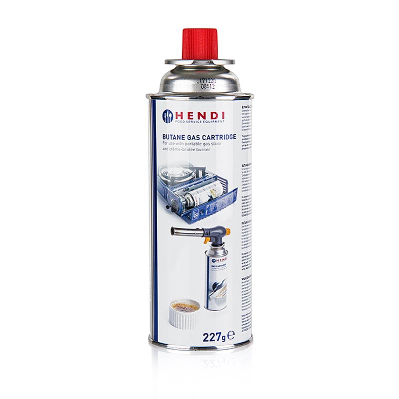 Gas-Kartusche für Gas-Kocher und Brenner, Butan, Hendi, 227 g