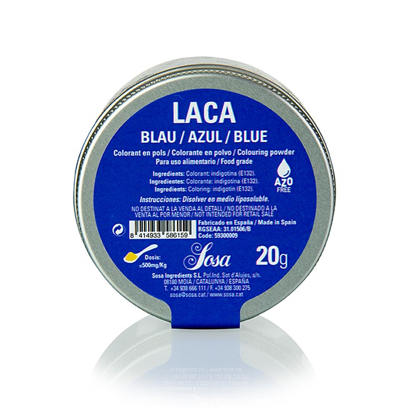 Sosa Lebensmittelfarbe, Puder, Blau, fettlöslich, 20 g