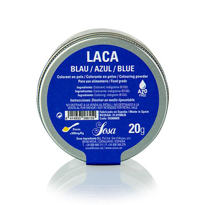 Sosa Lebensmittelfarbe, Puder, Blau, fettlöslich, 20 g