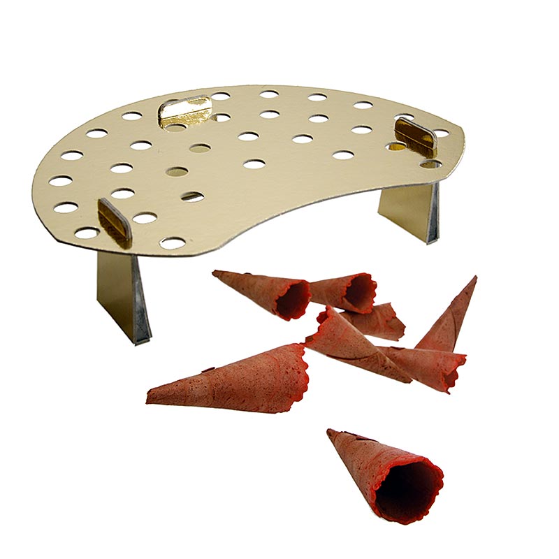 Mini-Hörnchen Basic, neutral, rot, ø 2,5x7,5 cm, mit Waffelhalter, 988 g, 260 St
