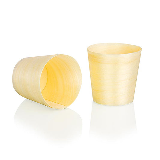Einweg Holz-Timbale (Becher), Ø5,5 cm, 6 cm hoch (halten keine Flüssigkeit), 50 St
