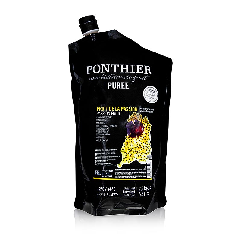 Ponthier Passionsfrucht Püree (Maracuja), mit Zucker, 2,5kg, 2,5 kg