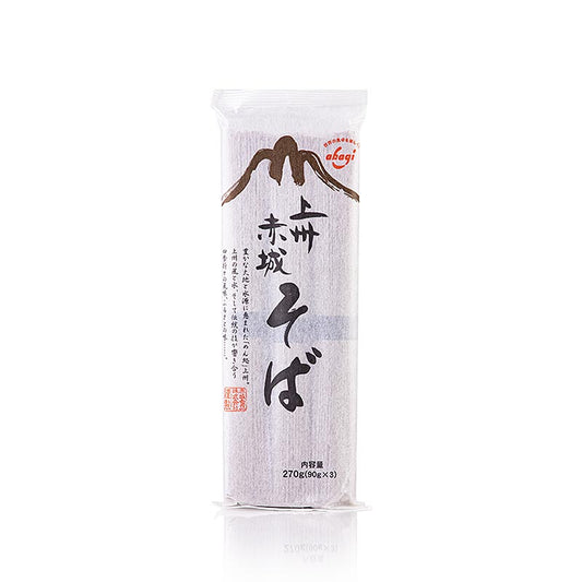 Soba-Nudeln, mit Buchweizen- und Weizenmehl, dunkel, 1 mm, 20 cm lang, Akagi Joshu, 270 g
