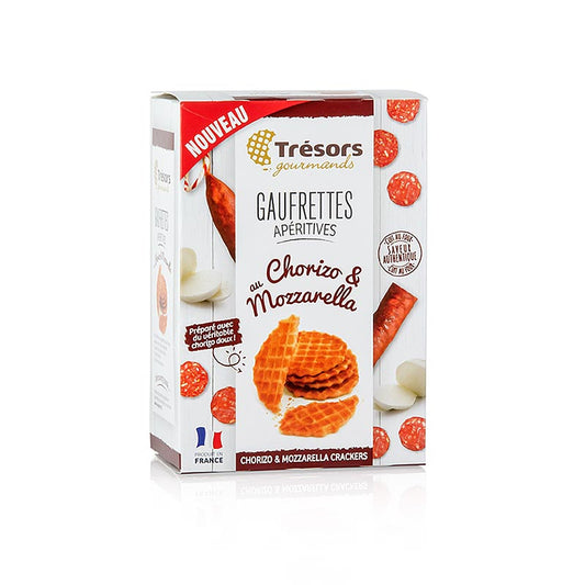 Barsnack Trésors - Gaufrettes, franz. Mini-Waffeln mit Chorizo & Mozzarella, 60 g