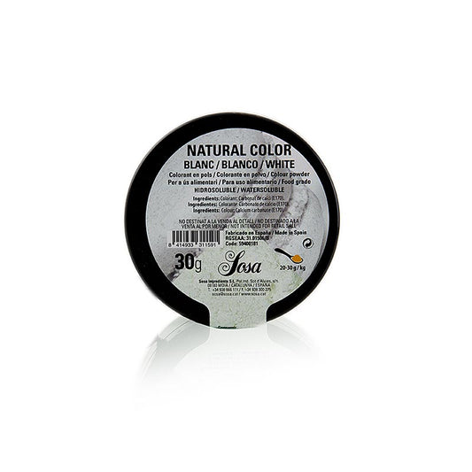 Sosa Lebensmittelfarbe Natürlich, Puder, Weiss, wasserlöslich (38558), 30 g