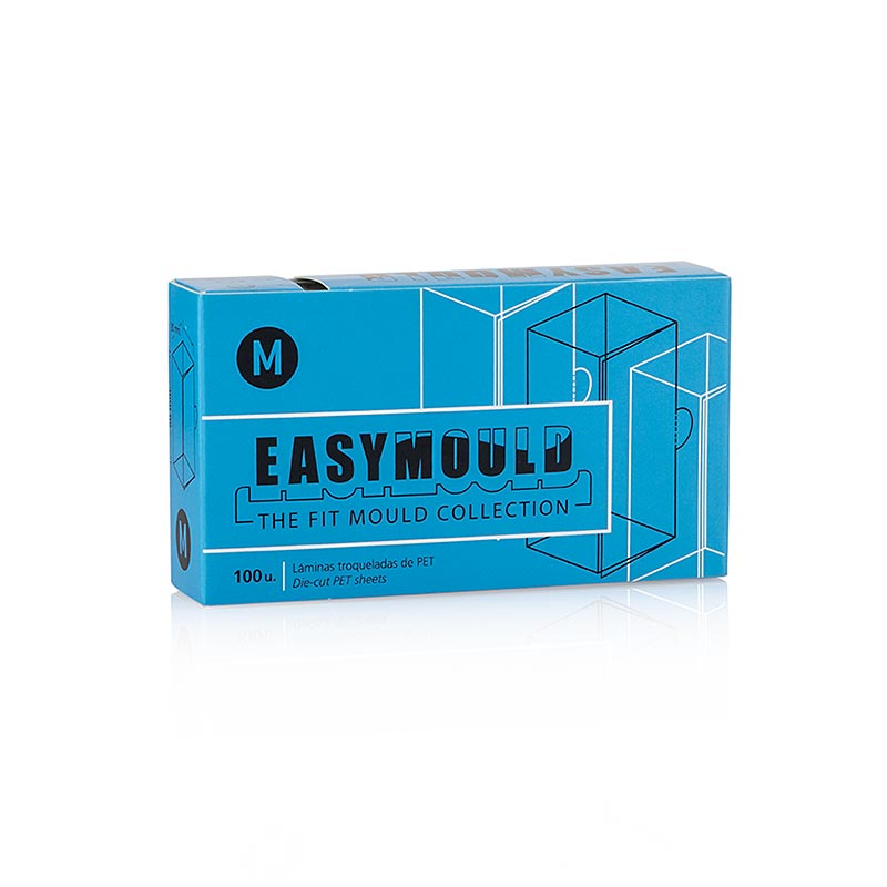 Easymould Cuadrado Folien, quadrat, ø2x2x6 cm, 100% Chef (60/0008), 100 St