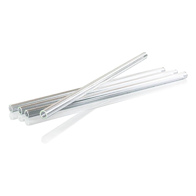 Glas-Trinkhalme, gerade, ø8 mm (1,1 mm Wand), 24 cm, 50 St