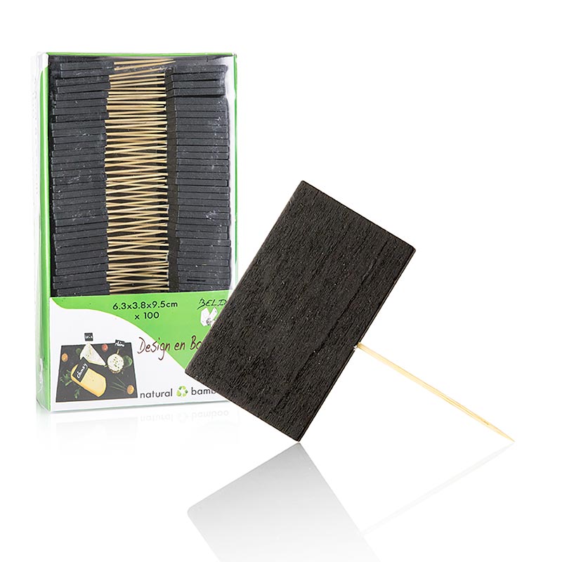 Holz-Spiesse, mit Schiefertafel, 6,3x3,8 cm, 100 St
