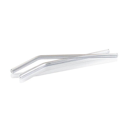 Glas-Trinkhalme (Borosilicat), gebogen, ø8 mm (1,1 mm Wand), 21 cm, 10 St