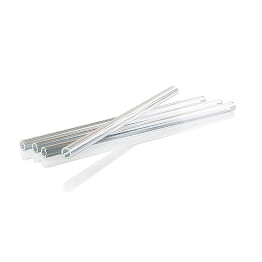 Glas-Trinkhalme (Borosilicat), gerade, ø8 mm (1,1 mm Wand), 21 cm, 10 St