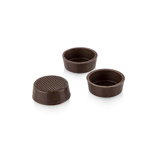 Pralinen Halb-Schalen, rund, Zartbitter, ø 26/29x10mm, Läderach, 1,293 kg, 616 S