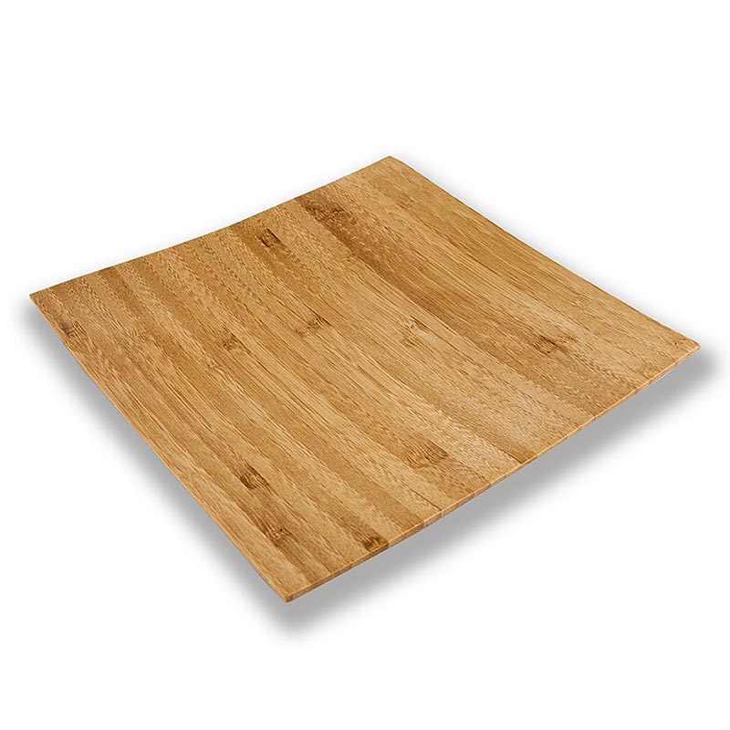 Mehrweg Bambusteller, braun, quadratisch, 20x20 cm, spülmaschinenfest, 1 St