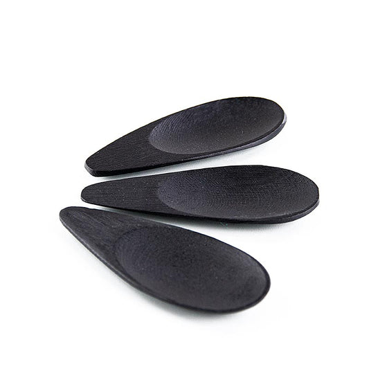 Mehrweg Bambusschale in Löffelform, schwarz, 10x3,8 cm, spülmaschinenfest, 25 St