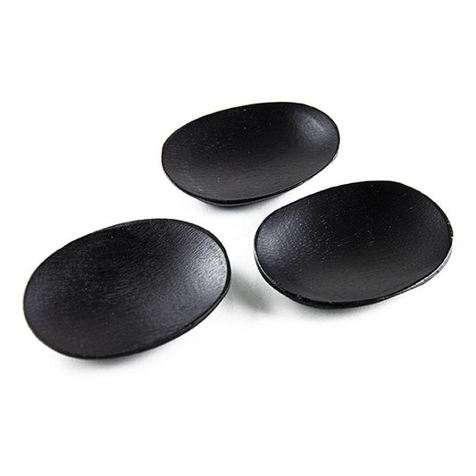 Mehrweg Bambusschale schwarz, oval, 7,7x6,3 cm, spülmaschinenfest, 25 St